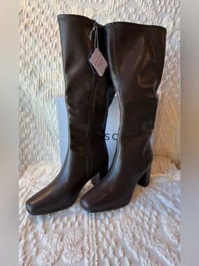 AEROSOLES Dark Brown Over-the-Knee Block Heel Boots #724